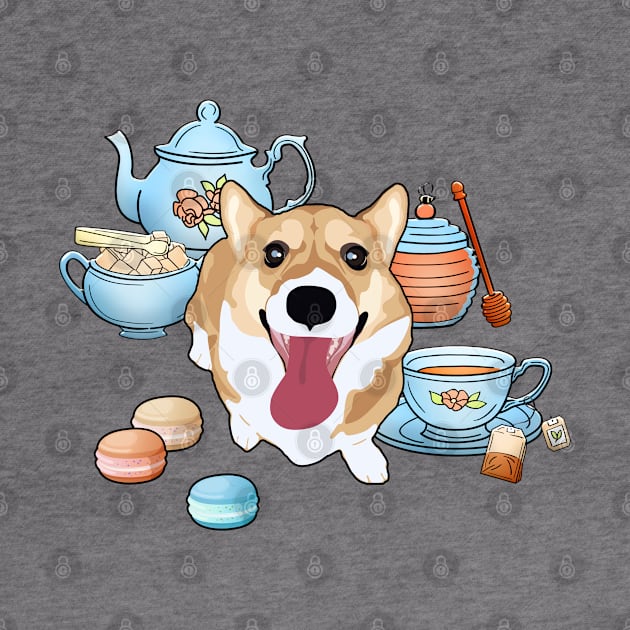 Afternoon Tea Corgi by MaplewoodMerch